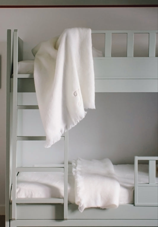 Mohair White Blanket