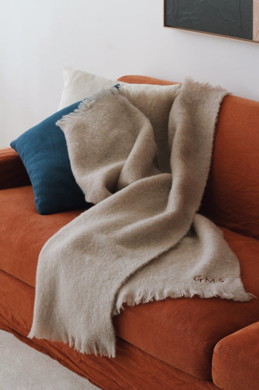 Mohair Oatmilk Blanket