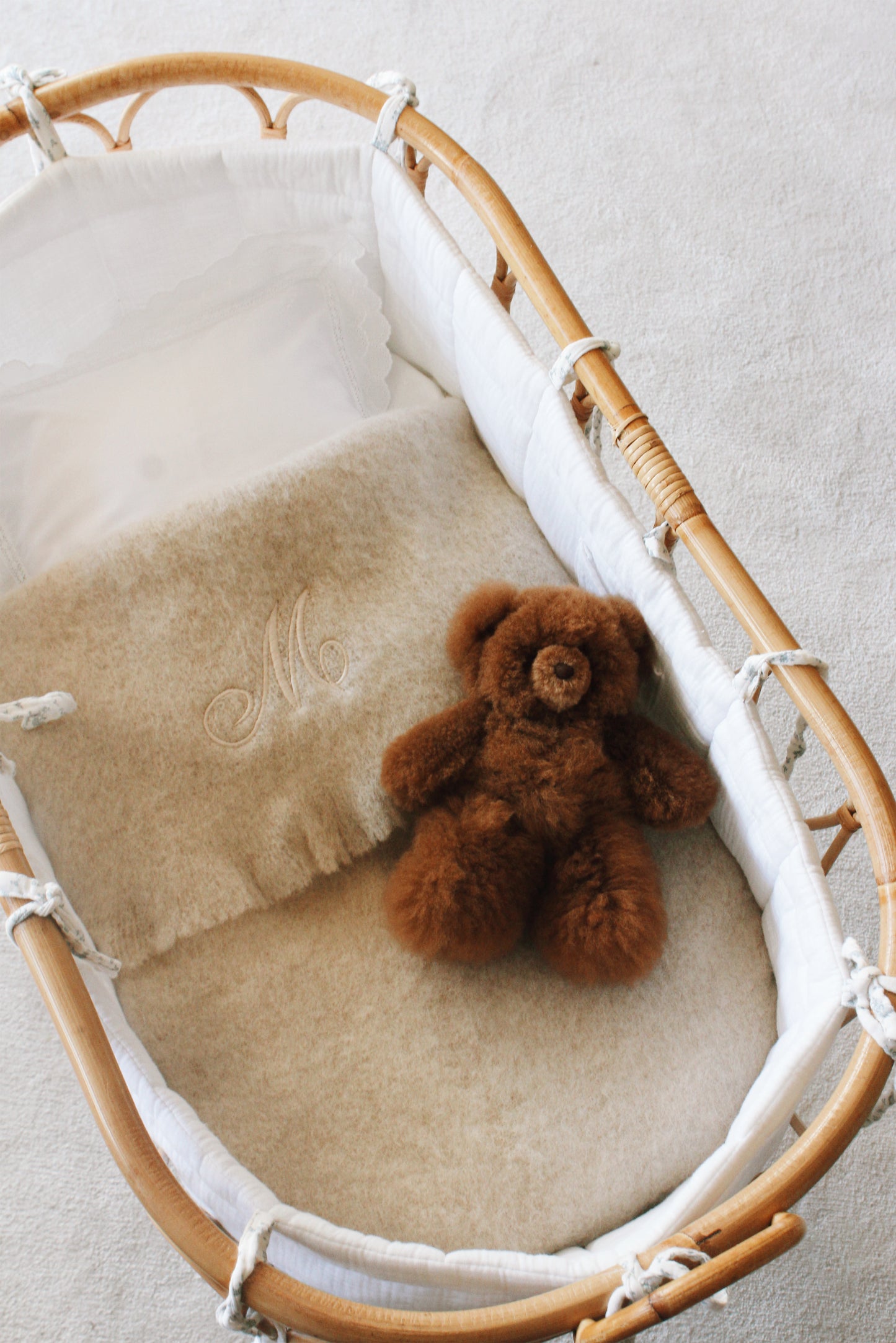 Mohair Oatmilk Baby Blanket