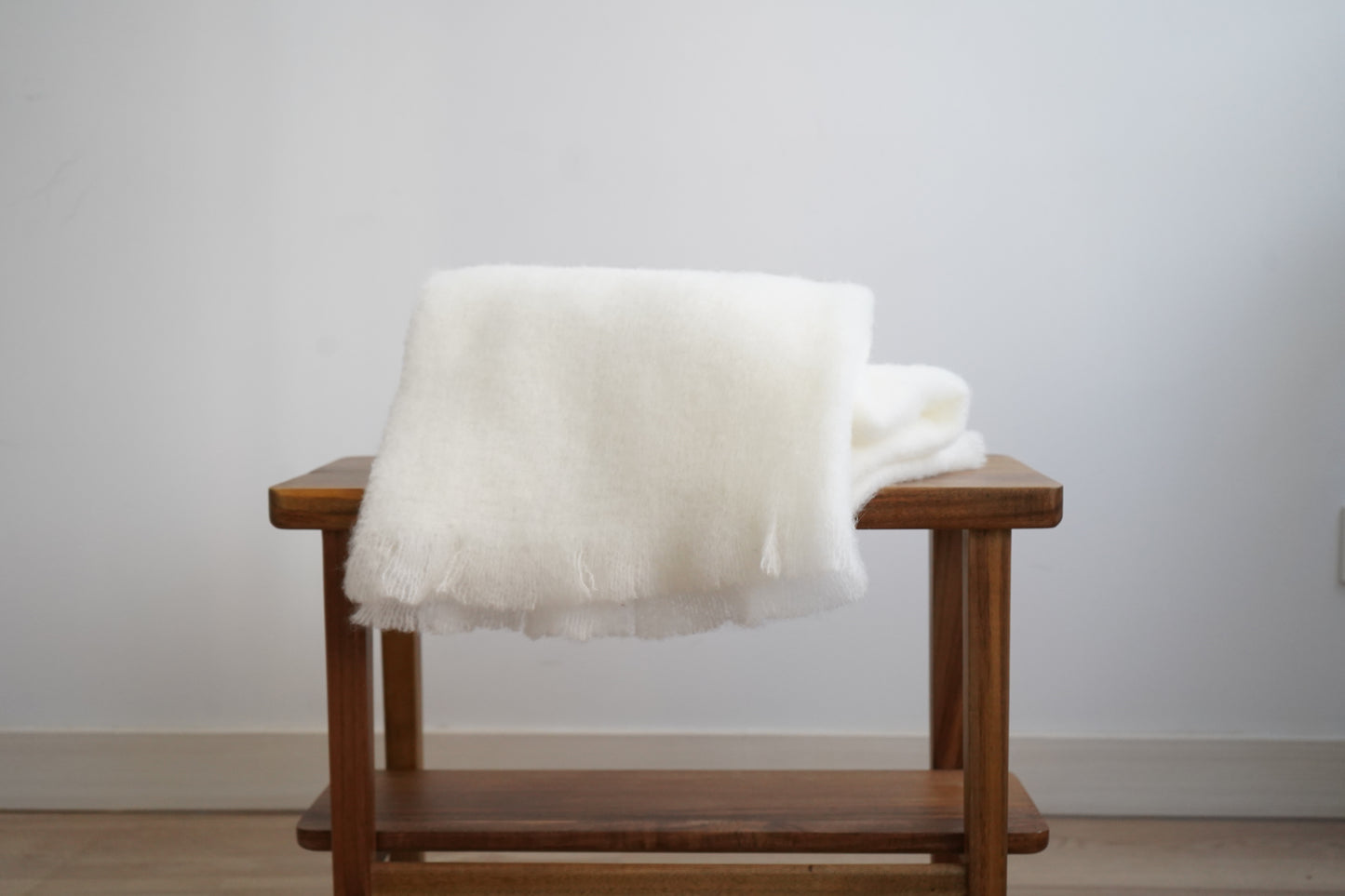 Mohair White Baby Blanket