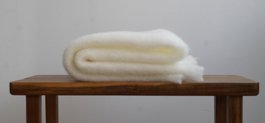 Mohair White Baby Blanket